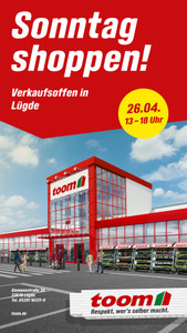 toom Baumarkt Prospekt - Sonntag Shoppen in Lügde!