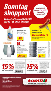 toom Baumarkt Prospekt - Sonntag Shoppen in Öhringen!