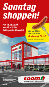 toom Baumarkt Prospekt - Sonntag Shoppen in Bergheim!