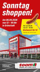 toom Baumarkt Prospekt - Sonntag Shoppen in Grünstadt!