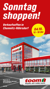 toom Baumarkt Prospekt - Sonntag Shoppen in Chemnitz-Röhrsdorf!