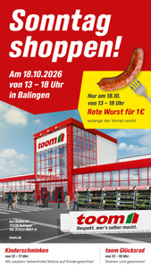 toom Baumarkt Prospekt - Sonntag Shoppen in Balingen!