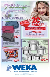 WEKA Kaufhaus Prospekt - Frühligserwachen: 20% Rabatt (für WekaCard- & App-Besitzer)