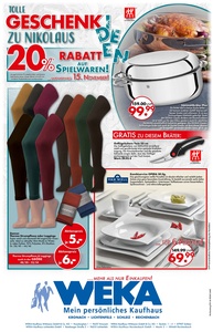 WEKA Kaufhaus Prospekt - Tolle Geschenkideen zum Nikolaus