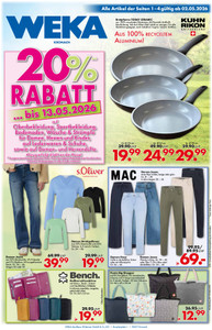WEKA Kaufhaus Prospekt - 20% Rabatt... bis 13.05.2026!