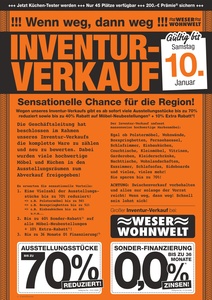 Weser Wohnwelt Prospekt - Weser-Wohnwelt