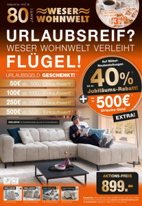 Weser Wohnwelt Prospekt - Weser-Wohnwelt