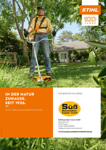Süß Rasenmäher Center Prospekt - 100 Jahre STIHL, In der Natur zu Hause, seit 1926