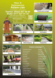 Haus - und Gartenservice Adam Prospekt - Frühlingsaktion