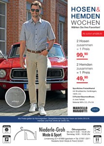Niederle-Groh Mode & Trend Prospekt - Hosen & Hemden Wochen