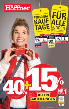 Höffner Prospekt - Personal Kauf Tage - Seite 1