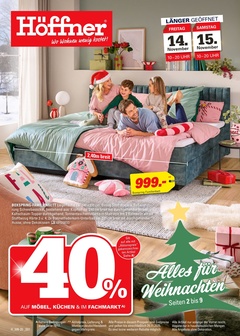 Höffner Prospekt - 40% Auf möbel, Küchen & im Fachmarkt - Seite 1