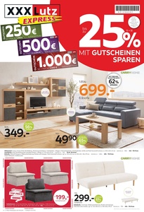 XXXLutz Prospekt - 25% mit Gutscheinen Sparen