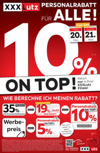 XXXLutz Prospekt - Personalrabatt für ALLE!