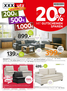 XXXLutz Prospekt - 20% mit Gutscheinen Sparen