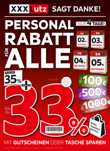 XXXLutz Prospekt - Personal Rabatt für Alle