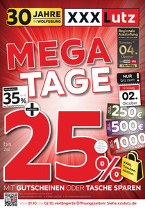 XXXLutz Prospekt - Mega Tage - Seite 1