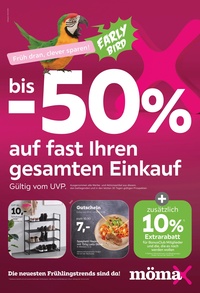 mömax Prospekt - bis -50% auf fast Ihren gesamten Einkauf