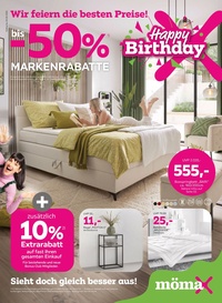 mömax Prospekt - bis -50% Markenrabatte