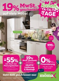 mömax Prospekt - 19% MwSt. geschenkt auf viele Möbel