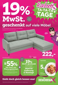mömax Prospekt - 19% MwSt. geschenkt auf viele Möbel