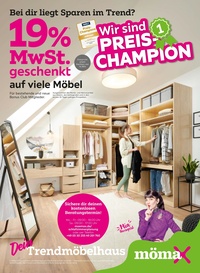 mömax Prospekt - 19% MwSt. geschenkt auf viele Möbel