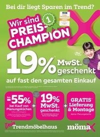 mömax Prospekt - 19% Mwst. geschenkt auf fast den gesamten Einkauf
