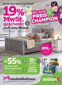 mömax Prospekt - 19% Mwst. geschenkt auf fast den gesamten Einkauf