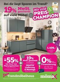 mömax Prospekt - 19% Mwst. geschenkt auf viele Möbel