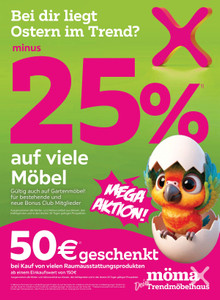mömax Prospekt - minus 25% auf viele Möbel