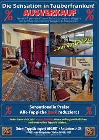 Wegert Raumausstattung Prospekt - Orient Teppich Import Wegert - Ausverkauf