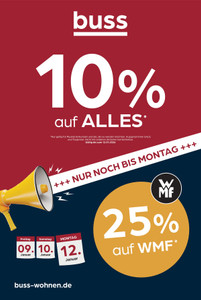 buss wohnen Prospekt - 10% auf ALLES