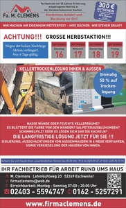 Dach- und Wandtechnik Mario Clemens Prospekt - GROSSE HERBSTAKTION