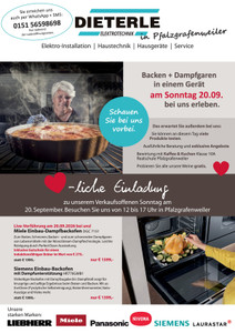Dieterle Elektrotechnik Prospekt - Herzliche Einladung