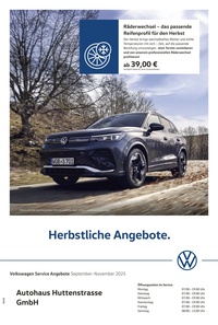 Autohaus Huttenstraße Prospekt - Herbstliche Angebote Huttenstraße 