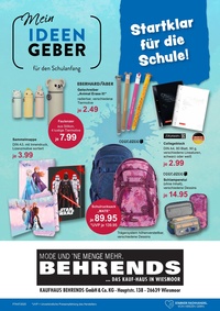 Kaufhaus Behrends Prospekt - Startklar für die Schule