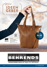 Kaufhaus Behrends Prospekt - Ideen-Geber Lederwaren
