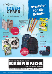 Kaufhaus Behrends Prospekt - Startklar für die Schule
