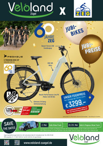Zügel Zweiradfahrzeuge Prospekt - 2026/16 | Zügel Veloland ZEG Jubiläum