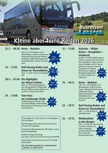 Busreisen Leva Prospekt - Kleine aber feine Reisen 2026