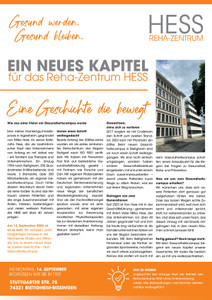 Reha-Zentrum Hess Prospekt - Hess_Zeitung BiBi-Umzug