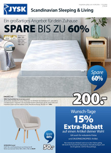 JYSK Prospekt - Spare bis zu 60%