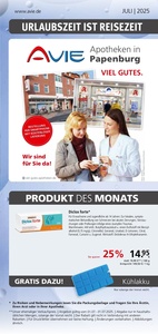 AVIE Prospekt - Avie Apotheken in Papenburg - FlyerJuli 2025