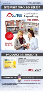 AVIE Prospekt - Avie Apotheken in Papenburg - Flyer September 2025
