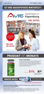 AVIE Prospekt - Avie Apotheken in Papenburg - Flyer Oktober 2025