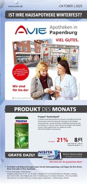 AVIE Prospekt - Avie Apotheken in Papenburg - Flyer Oktober 2025 - Seite 1