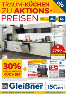 Möbel Gleißner Prospekt - Traum-Küchen zu Aktionspreisen!