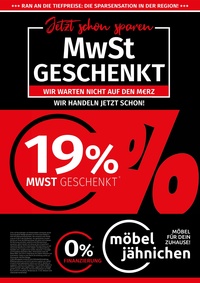 Möbel Jähnichen Prospekt - MwSt geschenkt