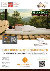 Tischlerei Hauschildt Prospekt - Zirben Aktionswochen 12. bis 28. September 2026