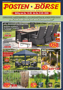 POSTEN-BÖRSE Prospekt - EXKLUSIVE GARTENMÖBEL, ZU EINZIGARTIGEN SONDERPREISEN!
